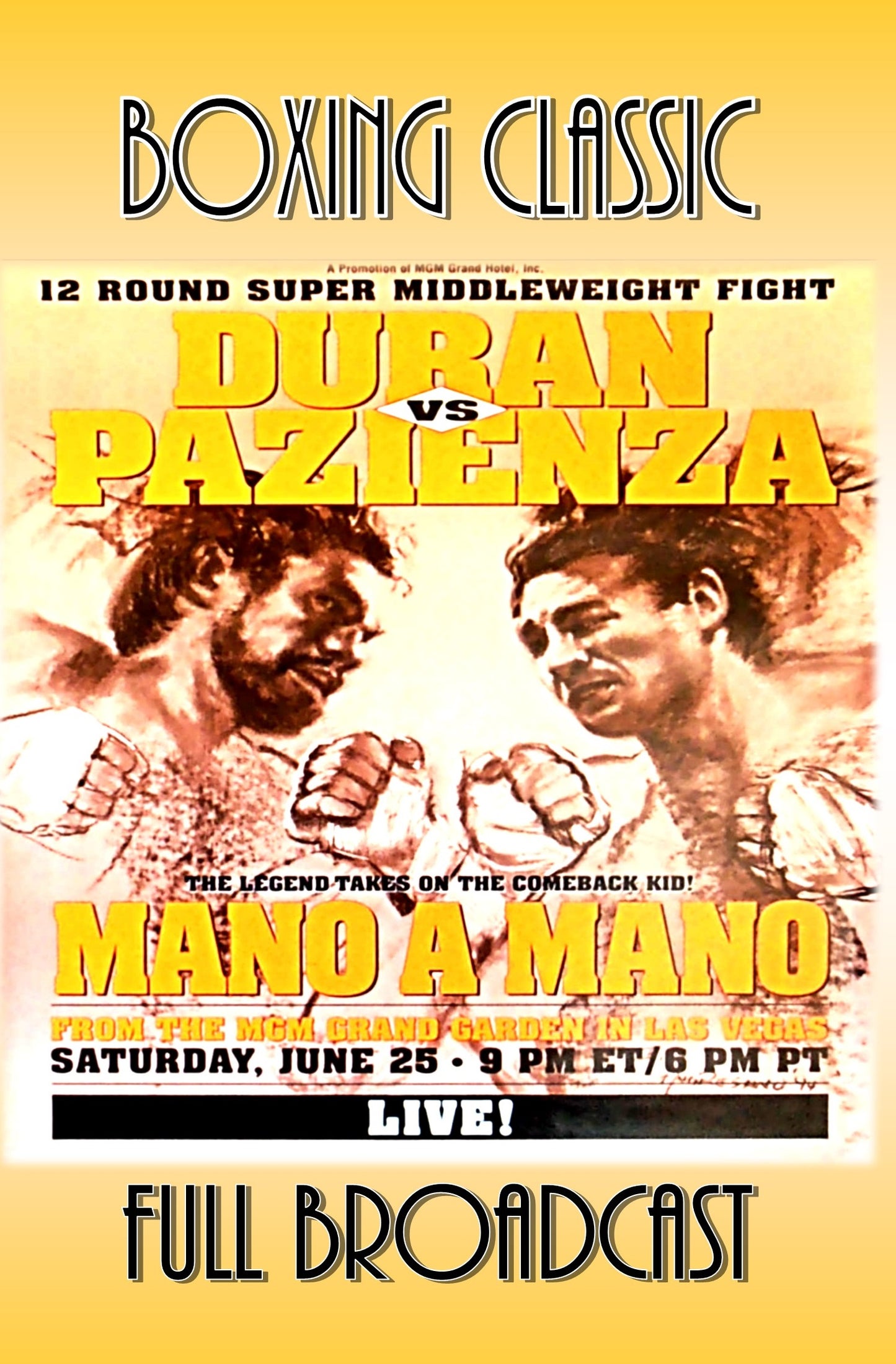 Duran vs Pazienza I (full broadcast classic)