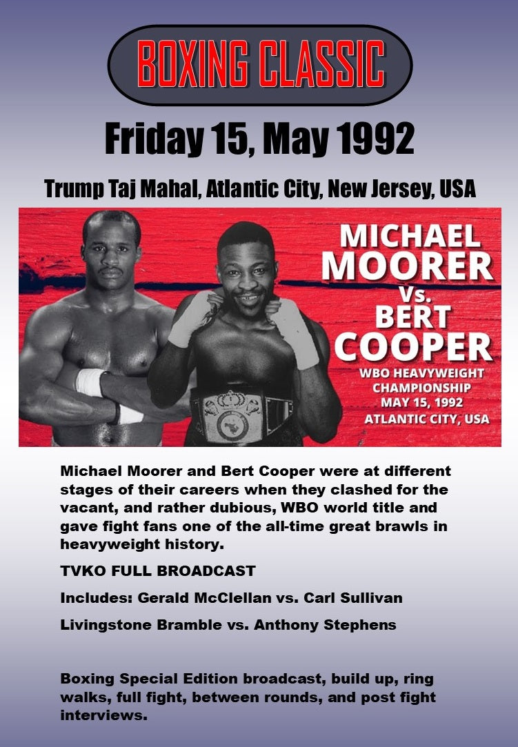Bert Cooper vs Michael Moorer - Full Broadcast (Boxing Classic)