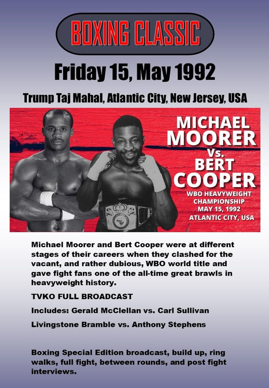 Bert Cooper vs Michael Moorer - Full Broadcast (Boxing Classic)